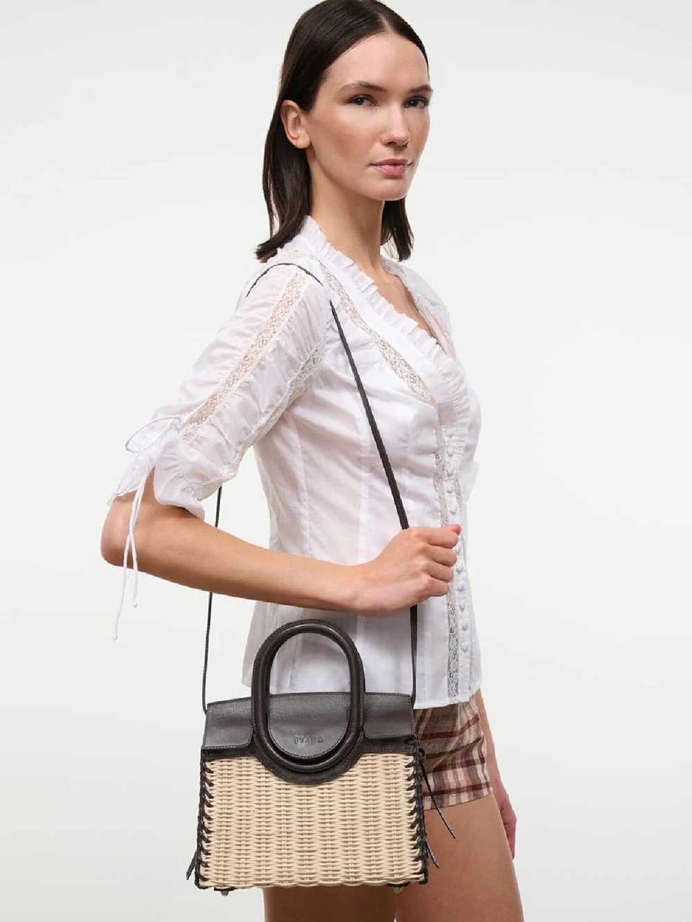 Maude Mini Wicker Carryall ~ Espresso Natural - Picture 4 of 6